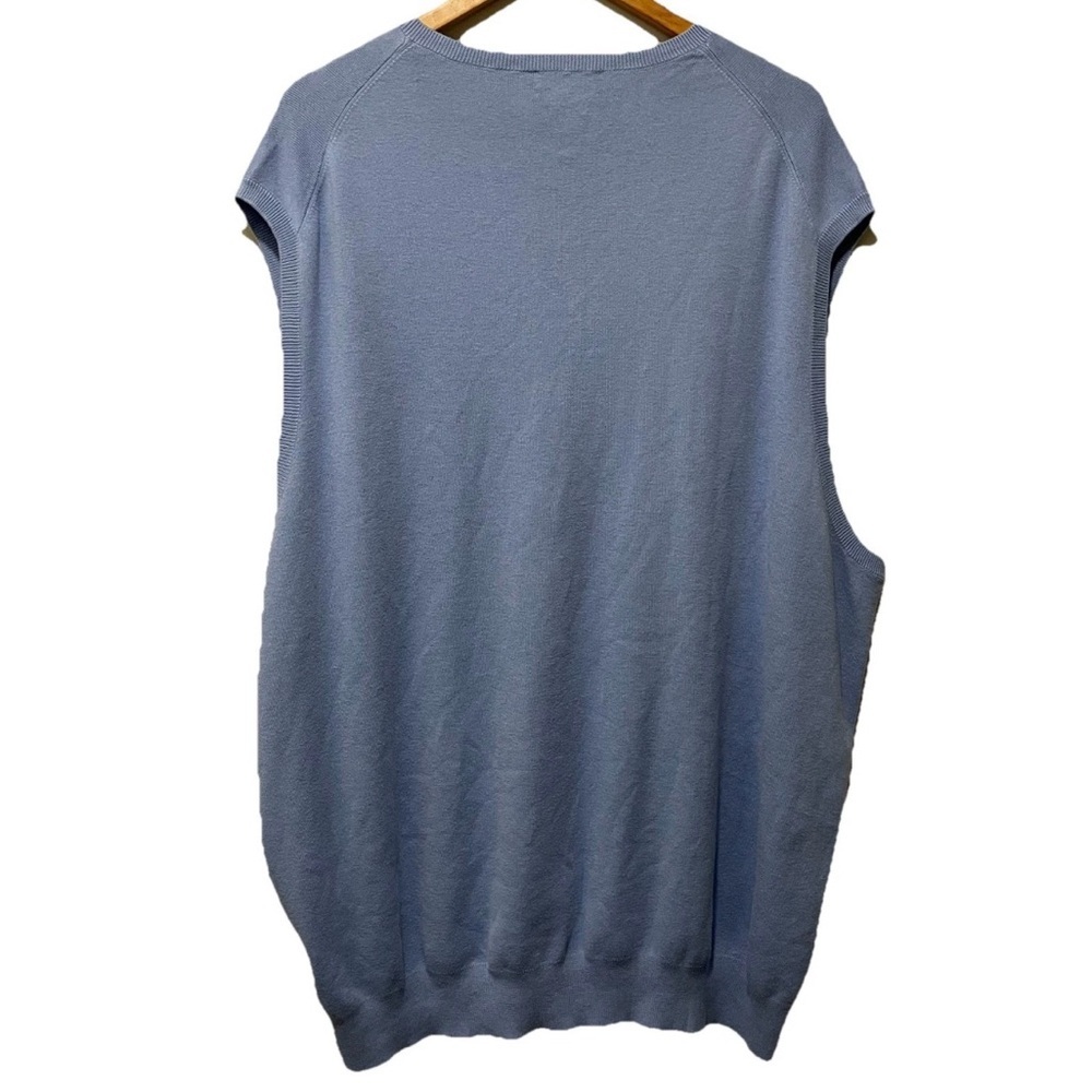 Polo RL Big Pony Pima Cotton Sweater Vest Blue Tall 3XLT Preppy Layering - Picture 6 of 8